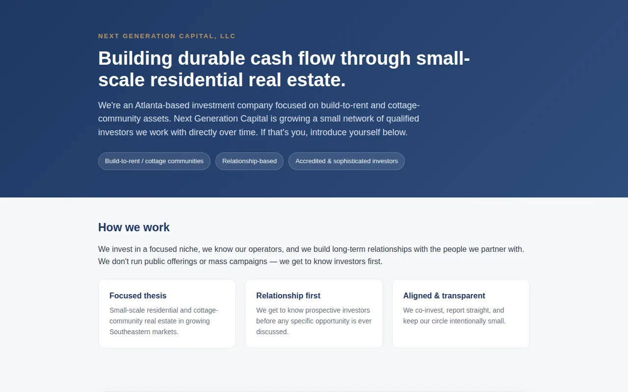 Next Generation Capital — screenshot